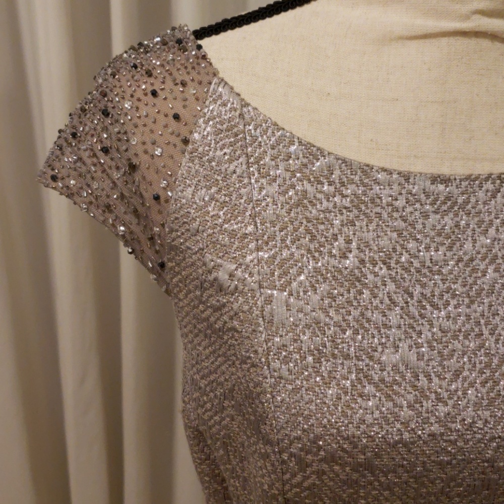 Beaded Shoulder Formal Dress